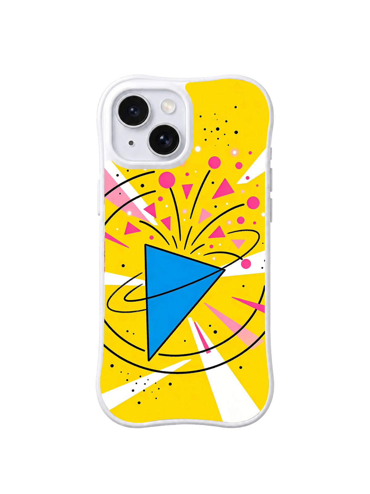 Confetti Triangle Burst pattern iPhone 15 case