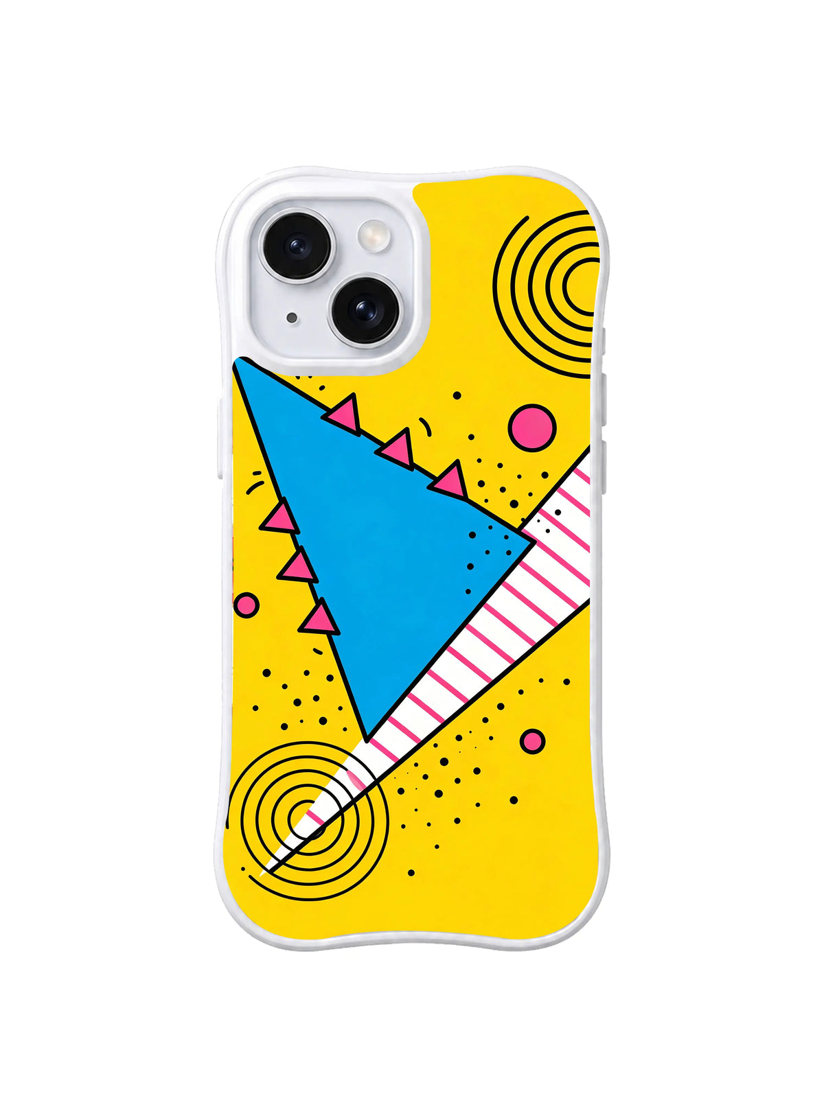 Blue Triangle Beat pattern iPhone 15 case