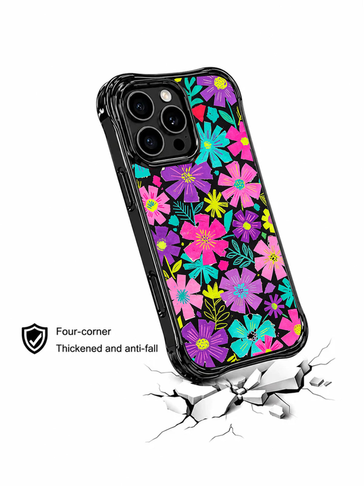 Happy Wildflower Party iPhone 16 Pro case side view