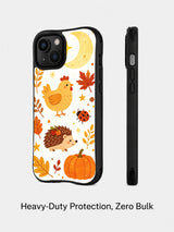Harvest Moon Chickens: Illustrated rear phone and narrow side profile shown together.