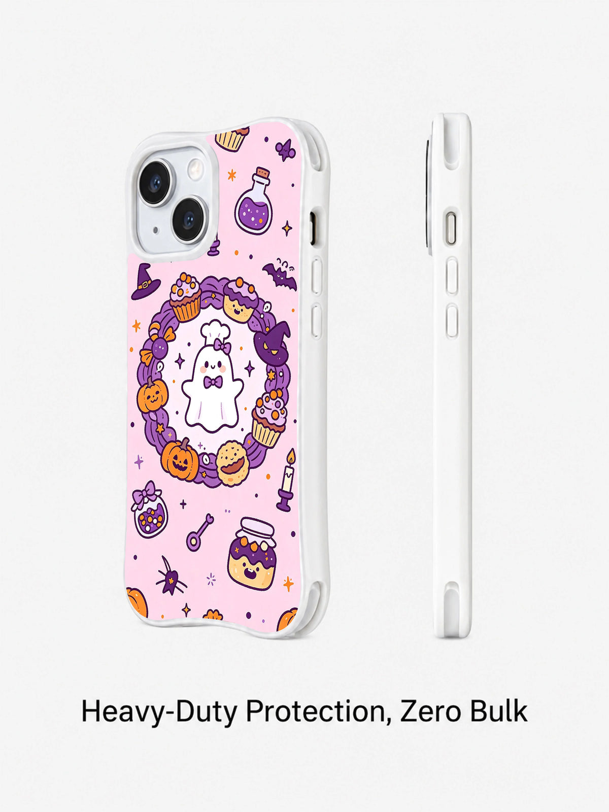Cute ghost bakery phone case angled product view