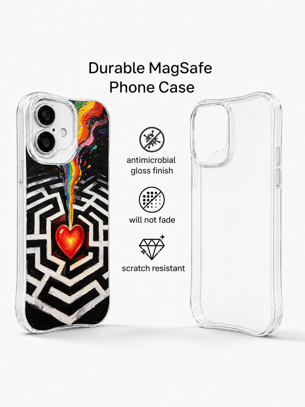 Heart Beyond the Maze iPhone 16 Plus case detail