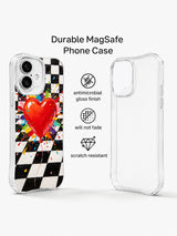 Heart Explosion Festival iPhone 16 Plus case detail view