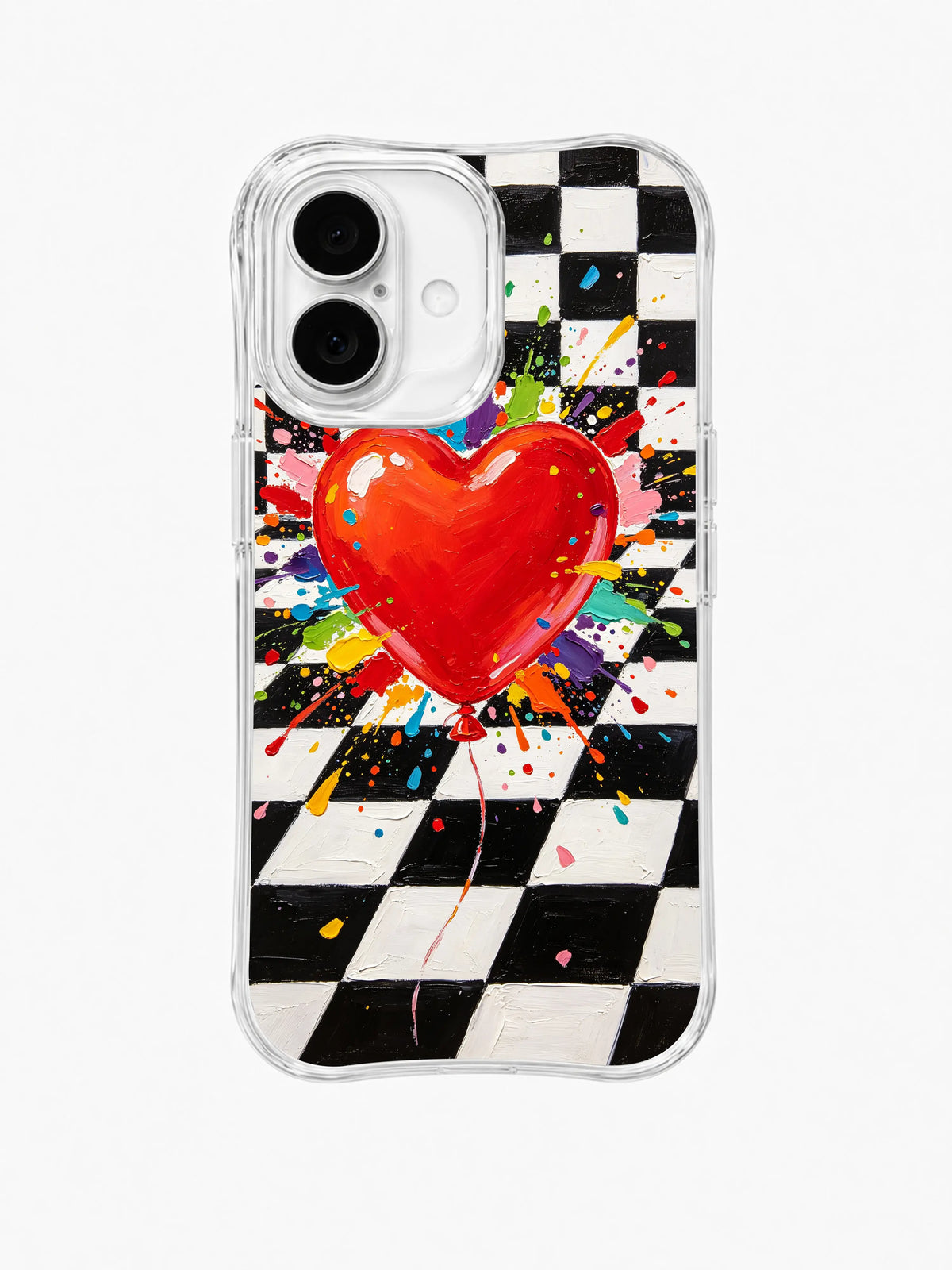 Heart Firework iPhone 16 Plus case pattern