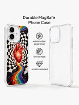 Heart Galaxy iPhone 16 Plus case clear MagSafe construction