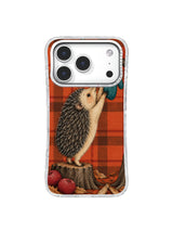 Hedgehog lost-and-found corner with blue-green glove iPhone 17 Pro case pattern three