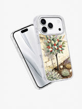Herbal Winter Wall iPhone 17 Pro case angled view