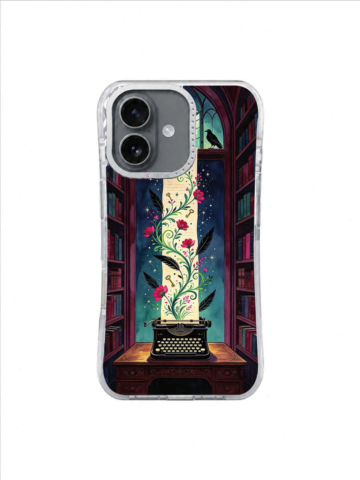 Herbarium of Unwritten Words iPhone 17 Case – Starlit Feather Greenhouse Map artwork