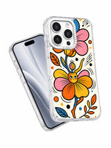Colorful hidden flower spirit iPhone case angled view