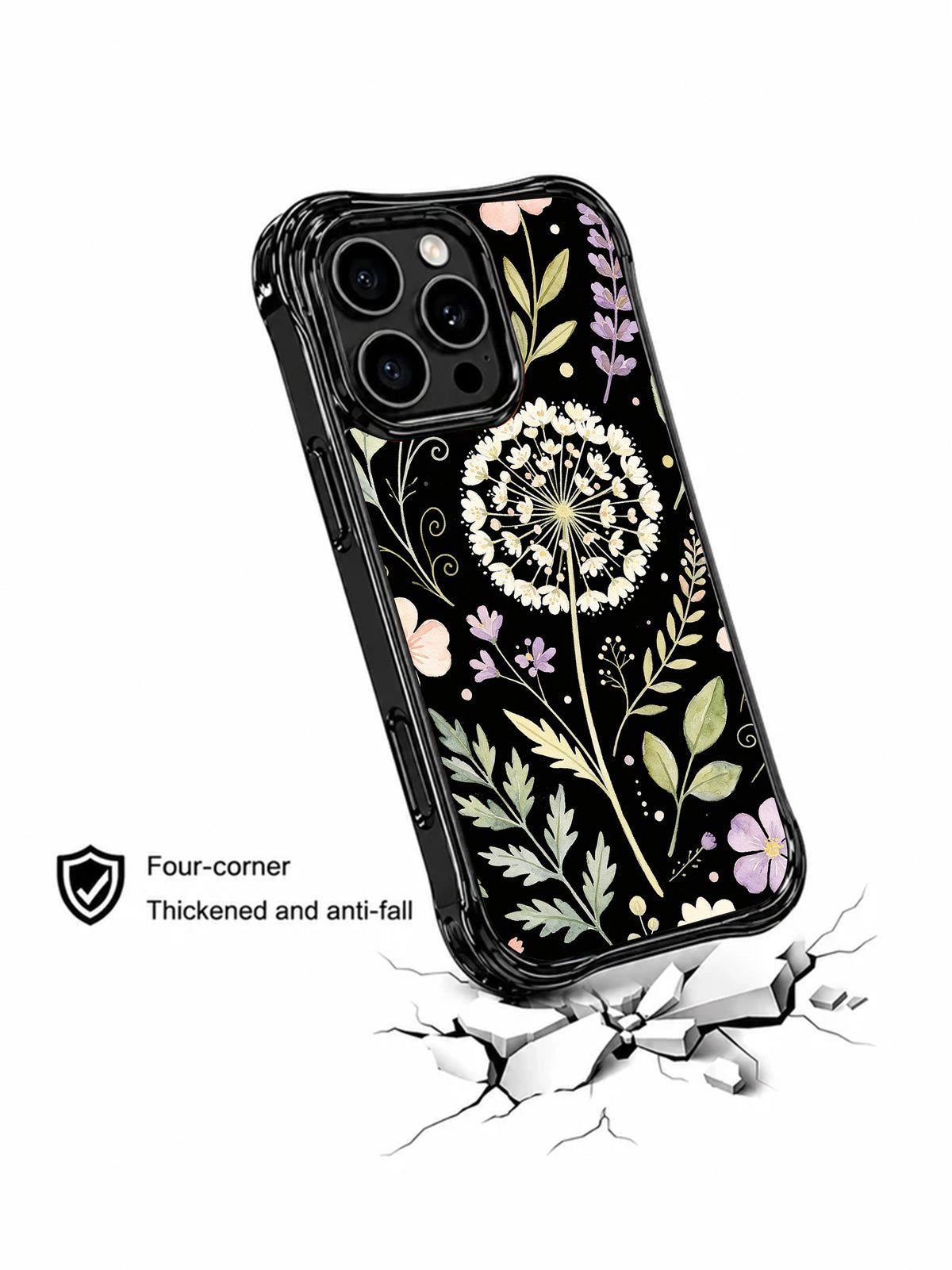 Hidden Wildflower Cipher iPhone 15 Pro case side view