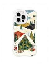 Wreath quilt chalet and patchwork hills on a white iPhone 16 Pro case