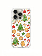 Holiday Sprinkle Dream: Small green trees, red stars, snowflake cookies and candy canes.