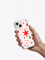 Holiday Star Sparkle art iPhone 13 case held in hand