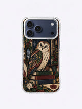 Celestial Reading Owl artwork on an iPhone 17 Pro Max case