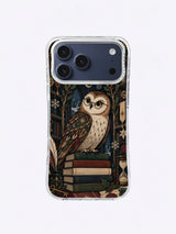 Midnight Bookstack Guardian artwork on an iPhone 17 Pro Max case