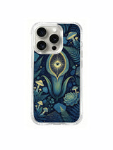 PhoneCasing iPhone 15 pro Case refined textured art print combining wild flytrap and all-seeing eye for unique device styling.
