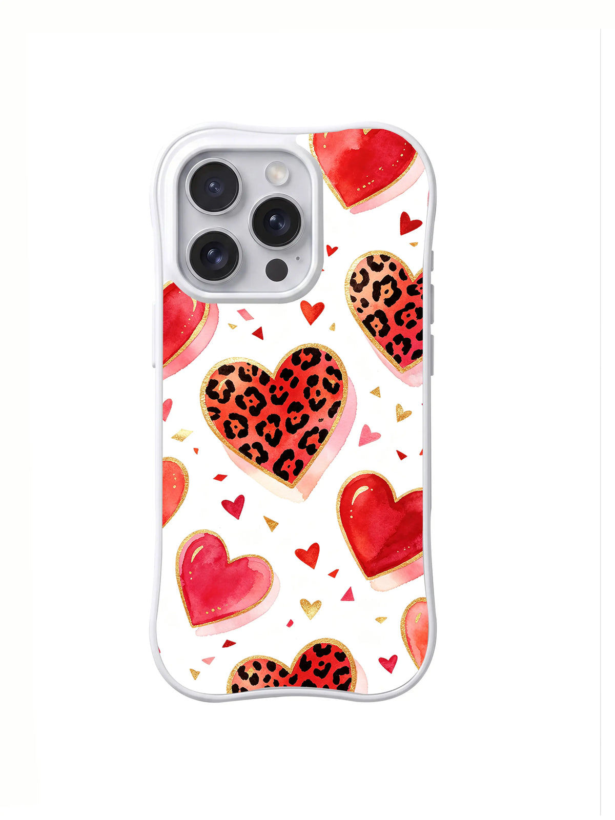 Sweet Leopard Heart Confetti pattern iPhone 16 Pro case