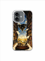Cobalt Moon Memory Sand artwork on Hourglass Library iPhone 17 Case