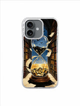 Golden Book Sea Hourglass artwork on Hourglass Library iPhone 17 Case
