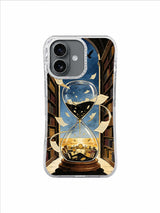 Crimson Aisle Story Spiral artwork on Hourglass Library iPhone 17 Case