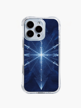 PhoneCasing iPhone 14 Pro Max Case with icy blue geometric art, slim lightweight case with scratch-resistant finish.