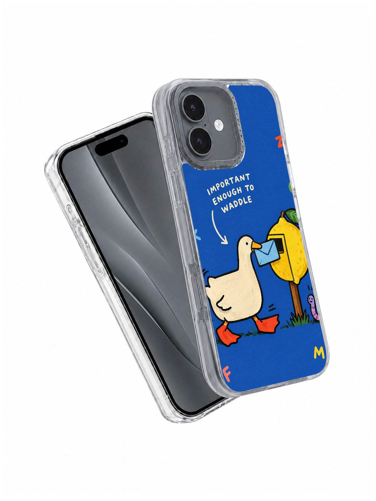Important Enough to Waddle iPhone 16 case angled view