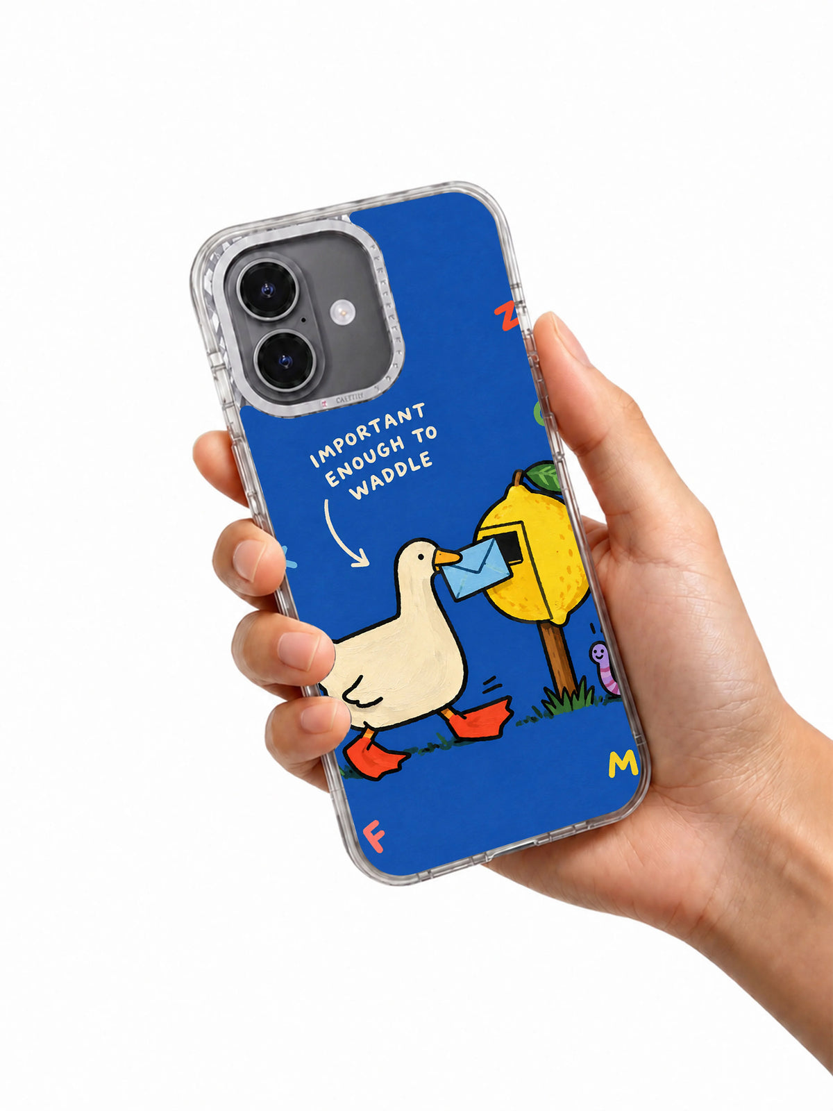 Important Enough to Waddle iPhone 16 case in hand