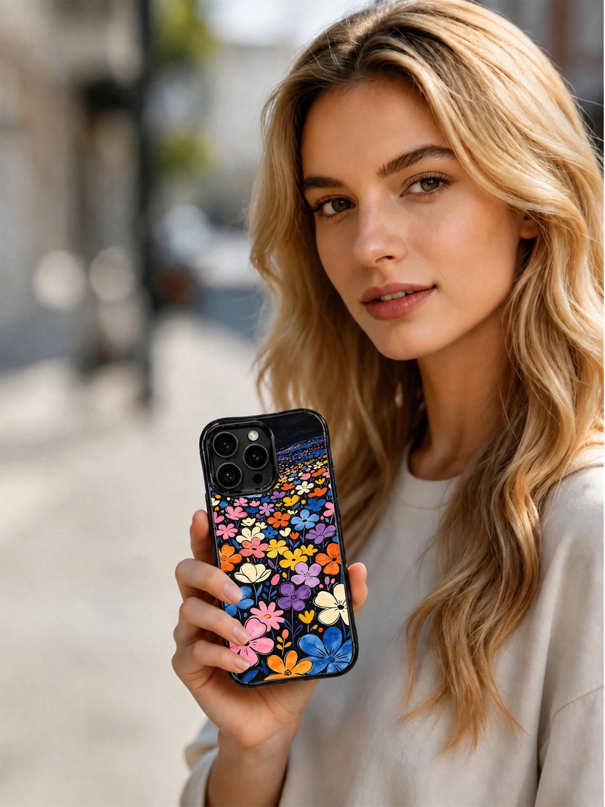 Product or handheld view of the Infinite Blossom Field case