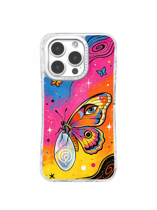 Infinite Butterfly Universe art iPhone 15 Pro Max case front view
