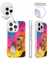 Crystal camera frame detail on cosmic butterfly art case
