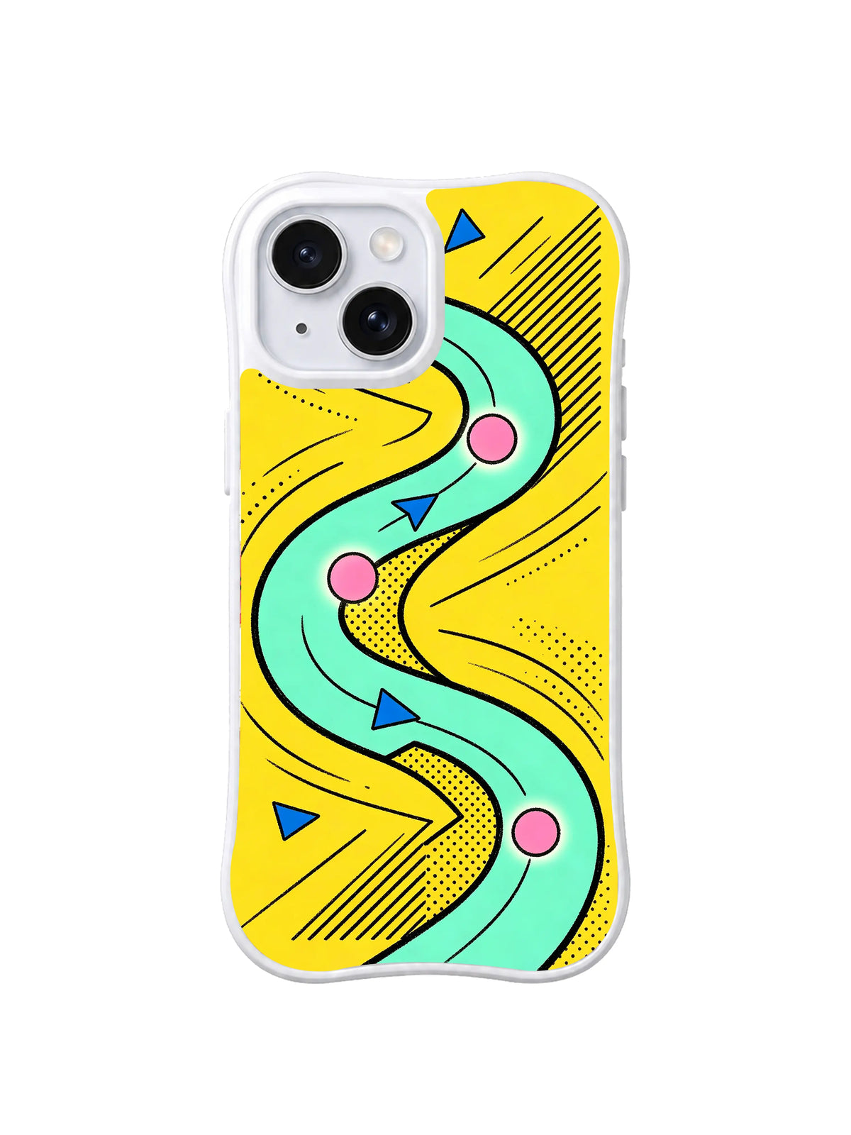 Orbit Ribbon Raceway pattern iPhone 15 case