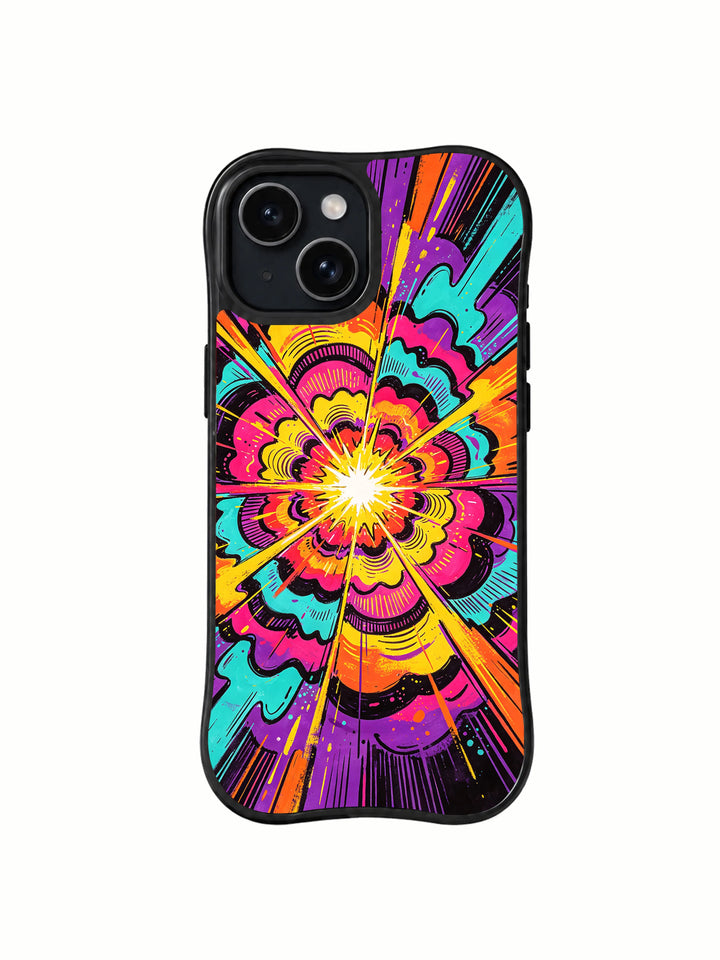 Infinite Creative Energy iPhone 15 Plus Case – Neon Abstract Art