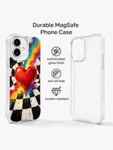 Infinite Heart Anthem colorful heart iPhone 16 Plus case detail