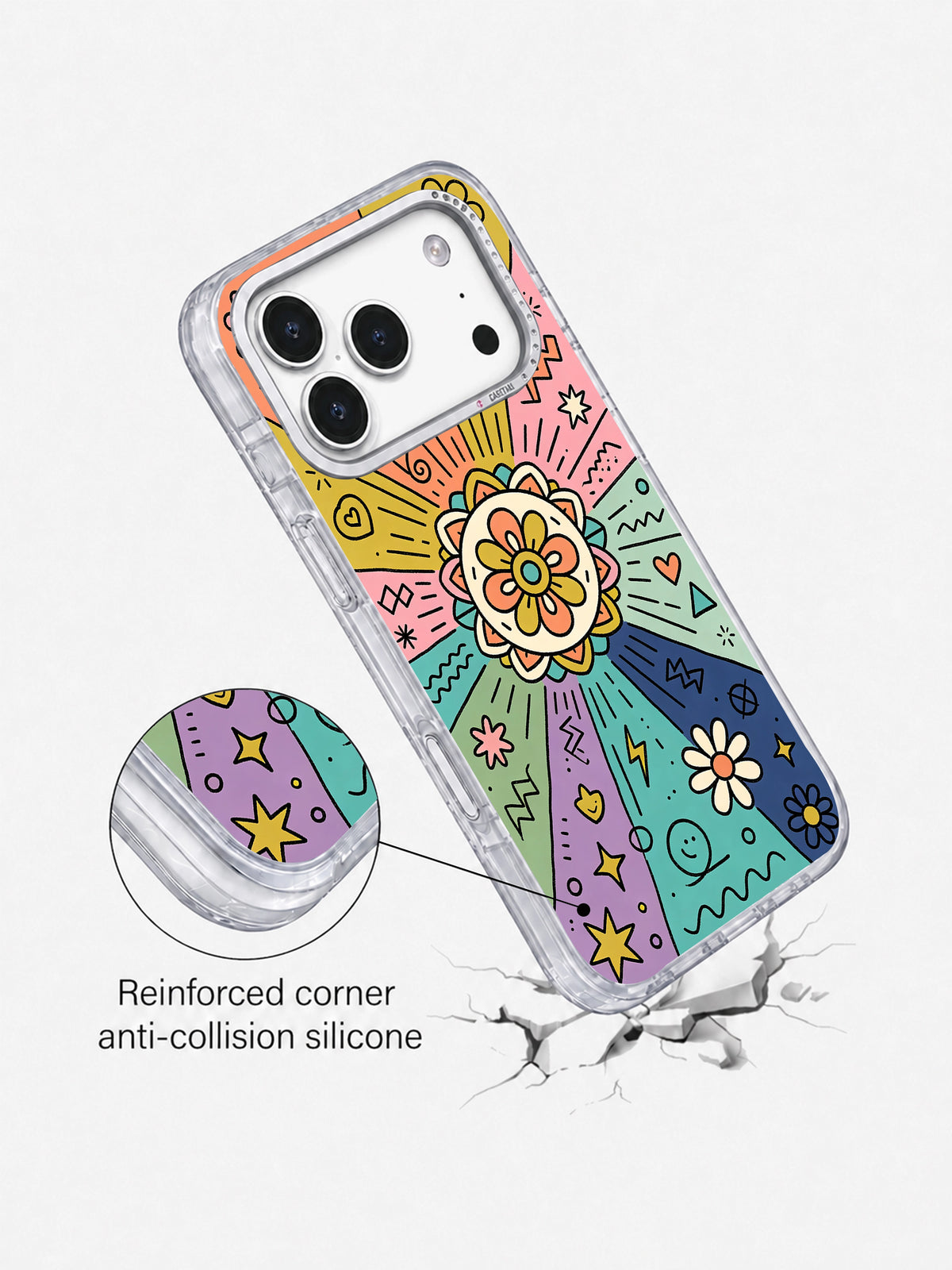 Infinite Joy Totem cute geometric phone case presentation