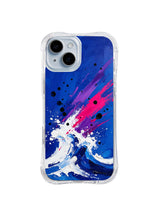 Neon Wave Ascent ocean art iPhone 15 Plus case