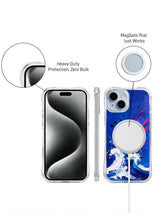 Neon Wave Ascent iPhone 15 Plus case angled side view