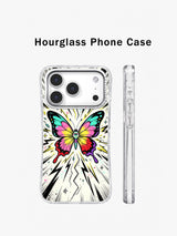 Front and side views showing the clear-looking hourglass outline