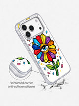 Angled case with reinforced-corner and anti-collision silicone claims