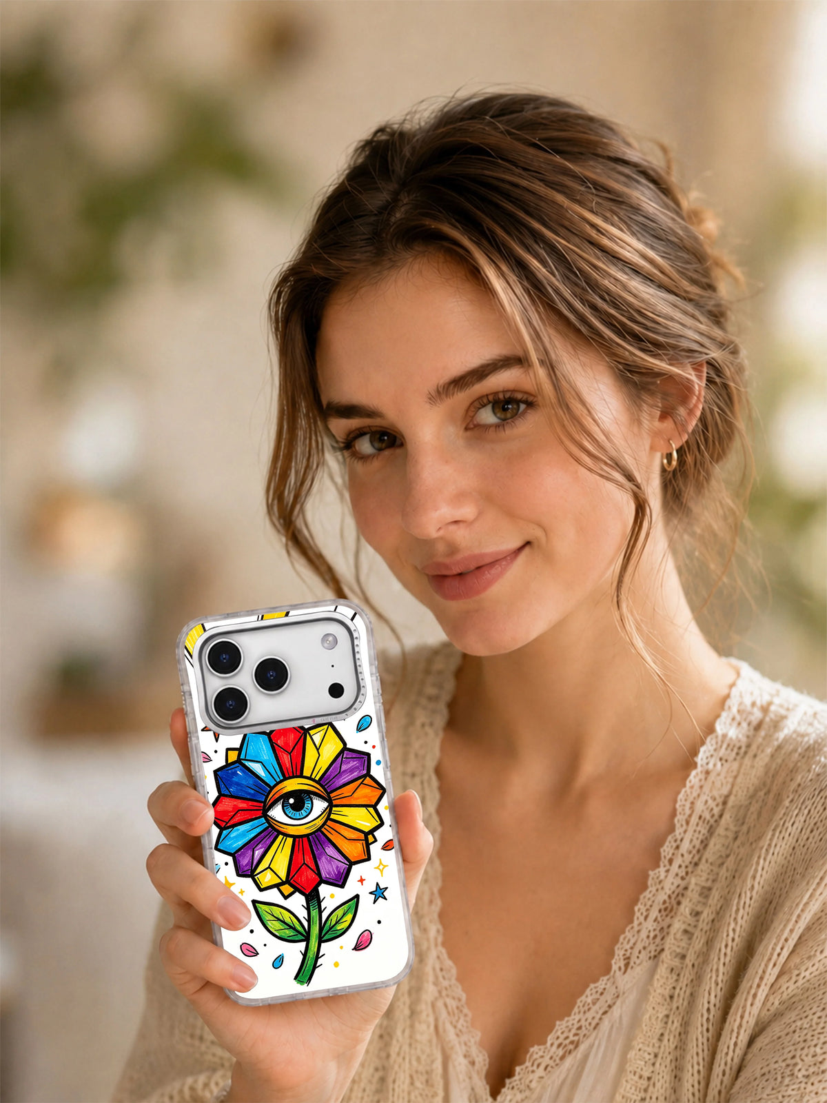 Person holding the featured Freedom Bloom case