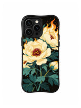 Burning Peony Garden pattern on iPhone 15 Pro case