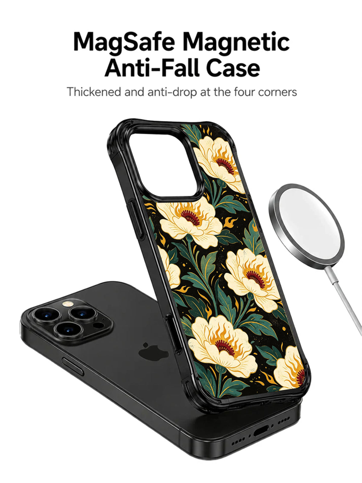 Ivory Flame Garden iPhone 15 Pro case product view 2