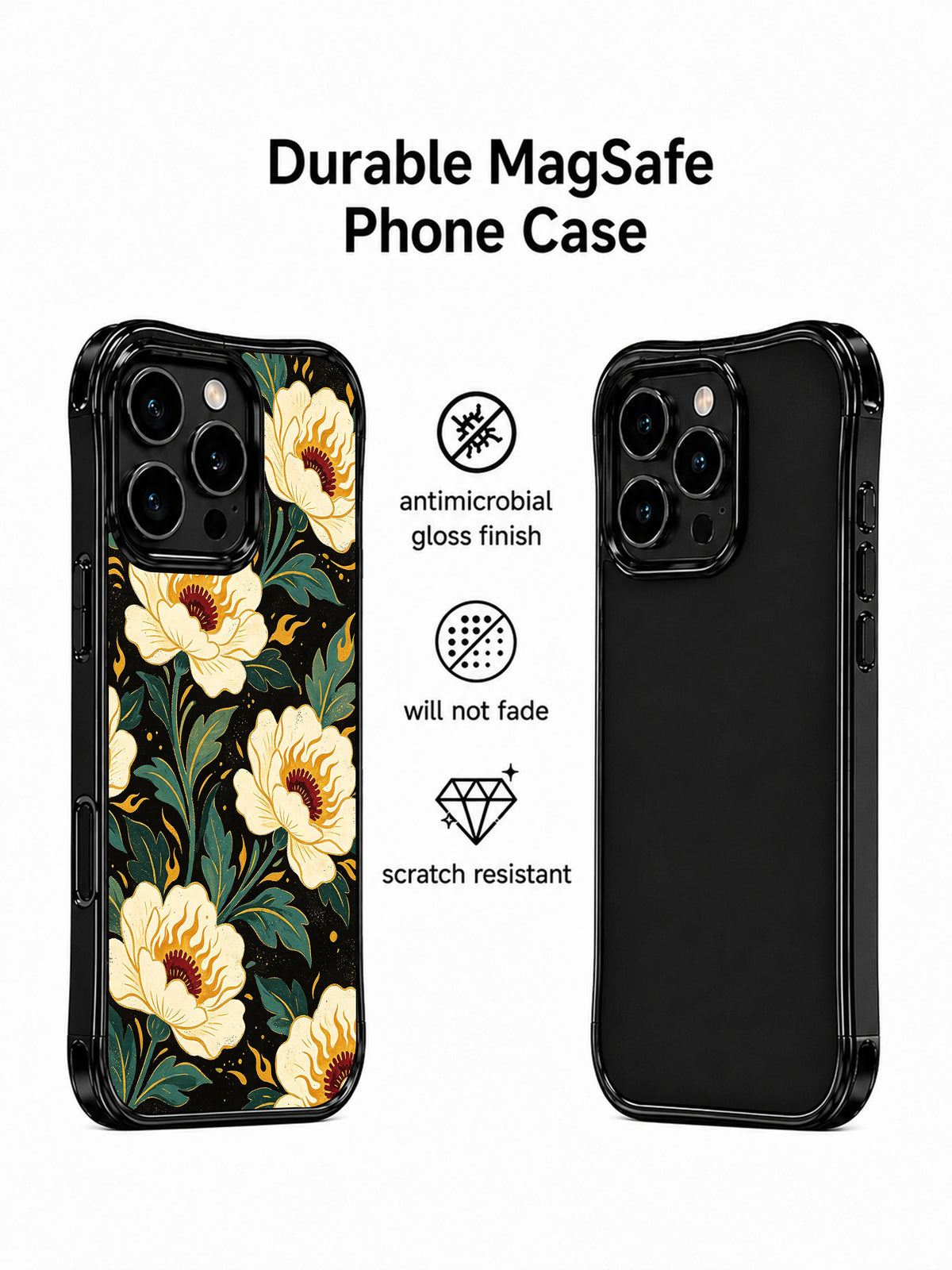 Ivory Flame Garden iPhone 15 Pro case product view 3