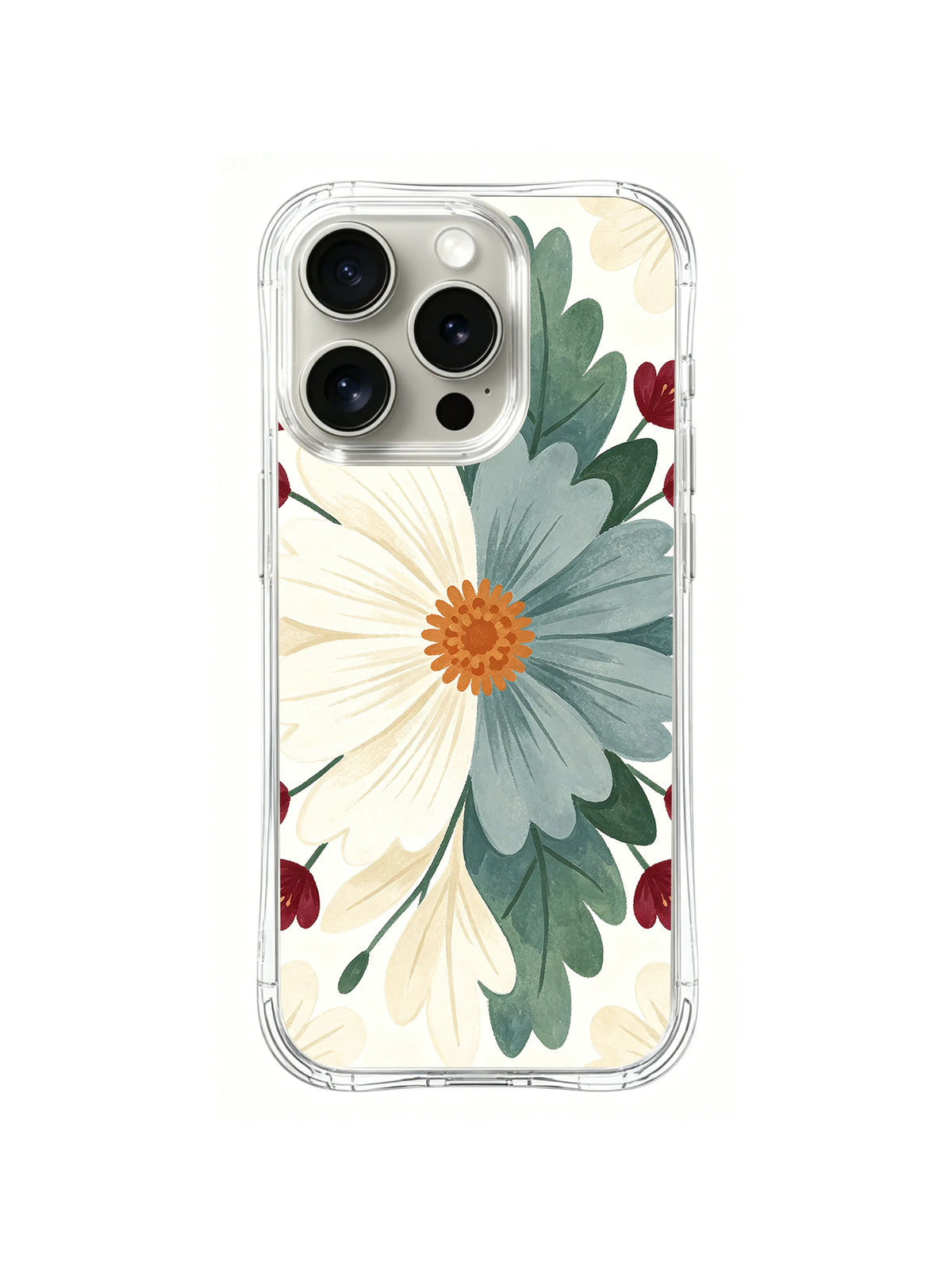 Split Petal Balance pattern on iPhone 15 Pro case