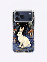 Ivory Moon Hare iPhone case, Ivory Hare Fernwatch pattern