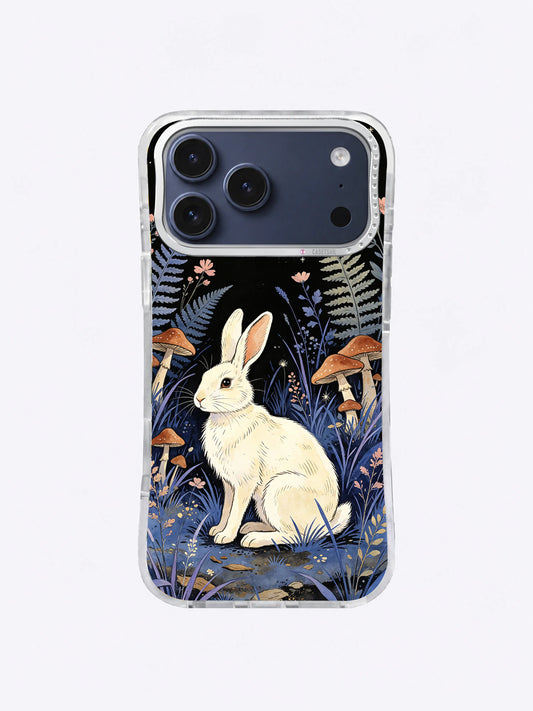 Ivory Moon Hare iPhone case, Ivory Hare Fernwatch pattern