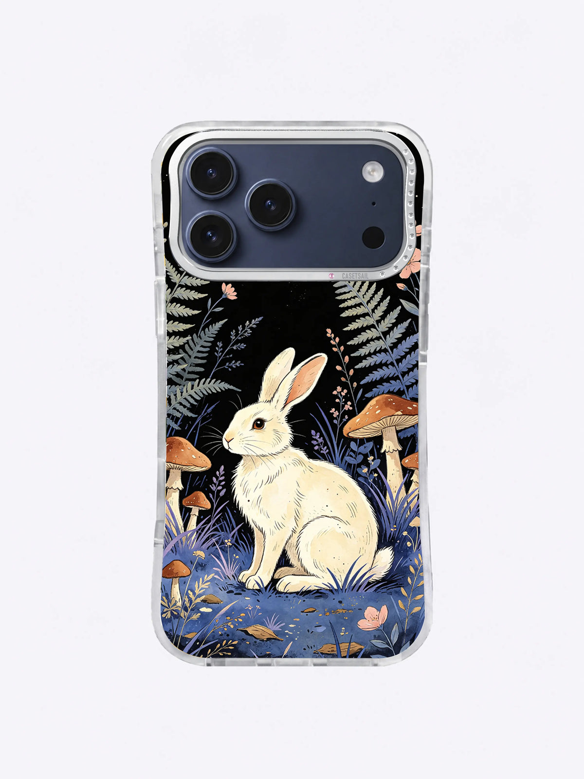 Ivory Moon Hare iPhone case, Pink Blossom Hare Grove pattern