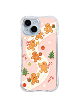 Winding Gingerbread Gift Parade pink iPhone 14 Plus case by Merry Vellum