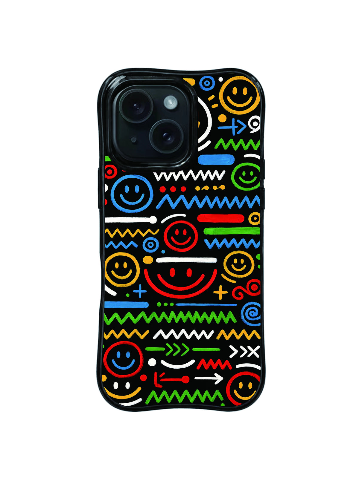 Happy Wave Grid smiley iPhone 15 Pro case