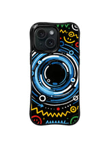 Joy Frequency smiley signal iPhone 15 Pro case front view