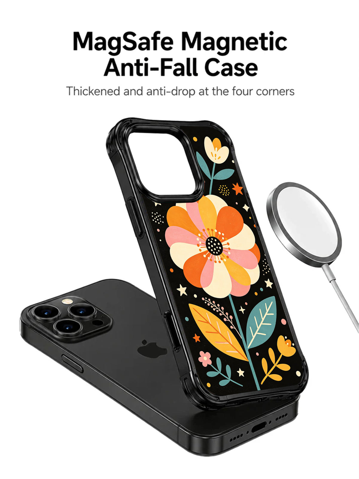 Joyful Folk Flower Garden MagSafe iPhone 15 Pro case